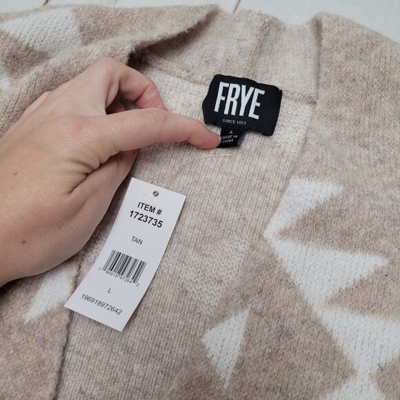 Frye the Cozy cardigan Aztec southwestern boho open front NWT - Picture 5 of 7
